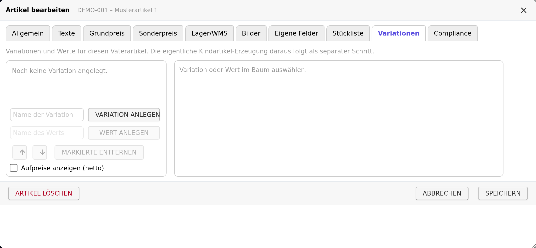 artikel-variationen